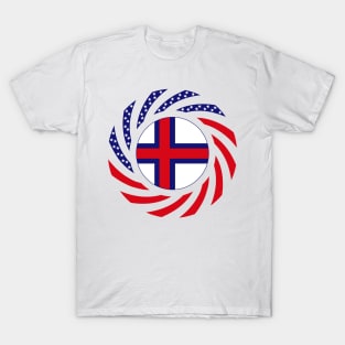 Faroe Islands American Multinational Patriot Flag Series T-Shirt